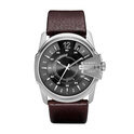Diesel DZ1206 Watch Master Chief steel-leather silver-brown 45 mm
