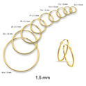 Huiscollectie 4001250 Gold earrings 1.3 -1.5 mm