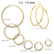 Huiscollectie 4001385 Golden earrings faceted 1.3 - 1.5 mm
