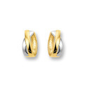 Huiscollectie 4201370 Bicolor golden earrings crossed