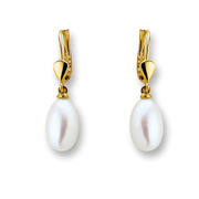 Huiscollectie 4012680 Golden Pearl stud earrings
