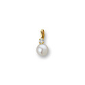 Huiscollectie 4002210 Golden Pearl pendant with CZ stone