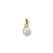 Huiscollectie 4002210 Golden Pearl pendant with CZ stone