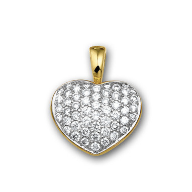 Huiscollectie 4012500X Bicolor gouden hart met diamant