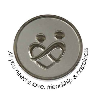 Quoins QMOZ-01-E All you need is love, friendship and happiness munt