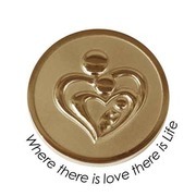 Quoins QMOZ-02-G Where there is love there is Life coin