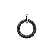 Zinzi ZIH881Z circle pendant with black CZ stones