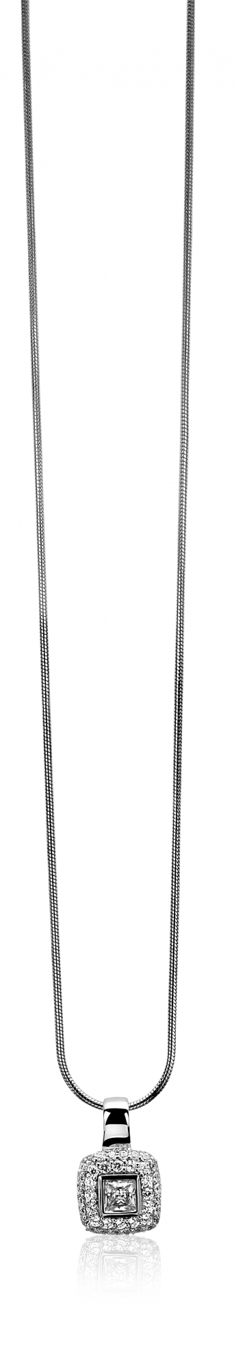 Zinzi ZIH947 zilveren hanger met zirkonia