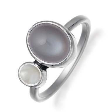 Rabinovich 40103056 zilveren ring met maansteen en parel