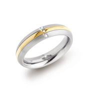 Boccia 0131-04 goldplated titanium ring with diamond