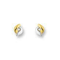 Huiscollectie 4011739 Bicolor golden CZ ear-studs