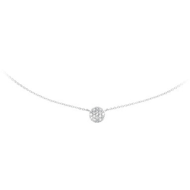 Huiscollectie 4102725 Witgouden collier met diamanthanger