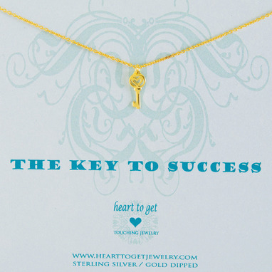 Heart to get N03KEY11G-2 The key to succes ketting goud