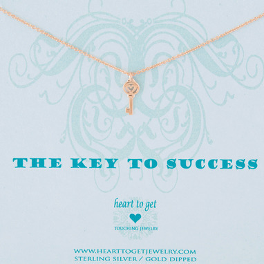 Heart to get N03KEY11R-2 The key to succes ketting rose