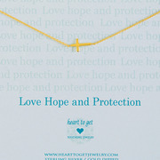 Heart to get N11CRO11G-2 Love hope and protection necklace gold