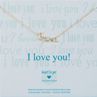 Heart to get N20LOP11S I love you ketting zilver