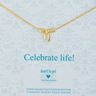 Heart to get N22BOW12G Celebrate life ketting goud