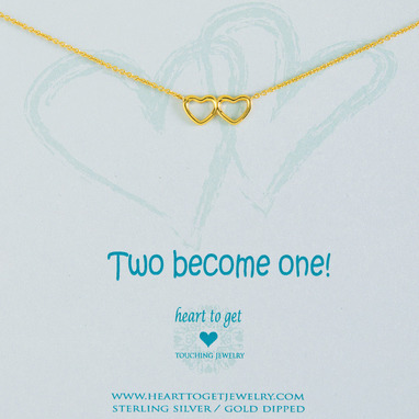 Heart to get N40DHE12G Two become one ketting goud
