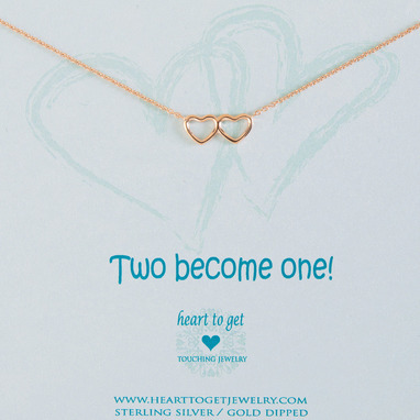 Heart to get N40DHE12R Two become one ketting rose