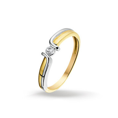 Huiscollectie 4205603 Bicolor gouden zirkonia ring