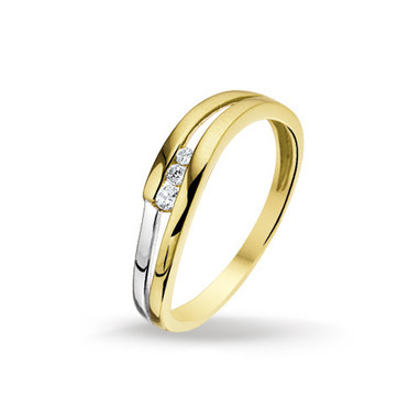 Huiscollectie 4205754 Bicolor gouden zirkonia ring