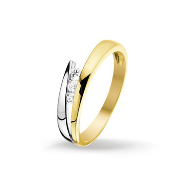Huiscollectie 4205769 Bicolor gouden zirkonia ring