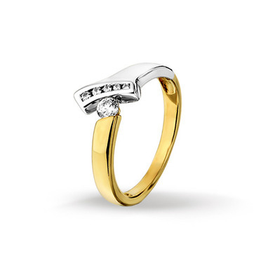Huiscollectie 4206243 Bicolor gouden zirkonia ring