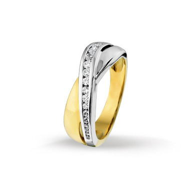 Huiscollectie 4206253 Bicolor gouden zirkonia ring