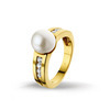 Huiscollectie 4015566 Gouden parel ring met zirkonia's 1