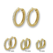 Huiscollectie 4014225 Golden earrings with diamonds