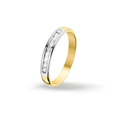 Huiscollectie 4206948 Bicolor gouden ring met diamant 0.25 crt