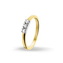 Huiscollectie 4206911 Bicolor gold ring with diamond 0.15 crt