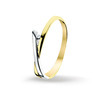 Huiscollectie 4206037 Bicolor gouden ring met diamant 0.015 crt 1
