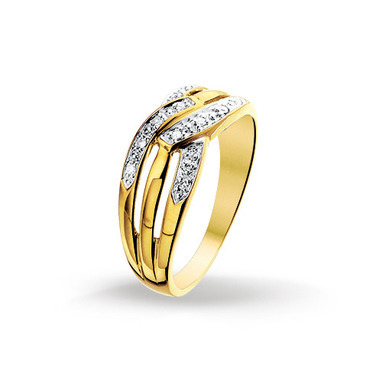 Huiscollectie 4014976 Gouden ring met diamant 0.054 crt