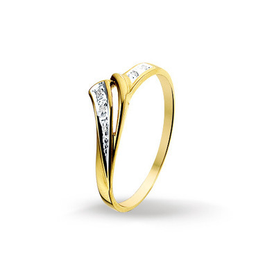 Huiscollectie 4014960 Gouden ring met diamant 0.022 crt