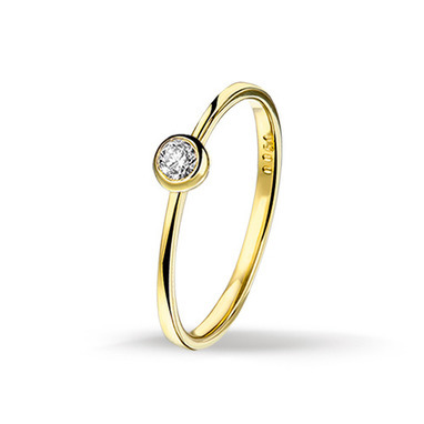 Huiscollectie 4016215 Gouden ring met diamant 0.10 crt