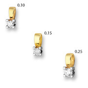 Huiscollectie 4205237 Bicolor gold pendant with diamond 0.10 crt
