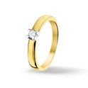 Huiscollectie 4204972 Bicolor gold ring with diamond 0.10 crt