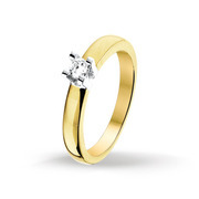 Huiscollectie 4204979 Bicolor gold ring with diamond 0.15 crt