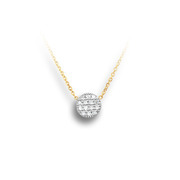Huiscollectie 4206331 Bicolor gold necklace with diamond 0.07 crt