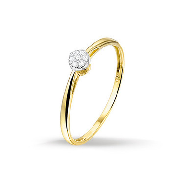 Huiscollectie 4016045 Gouden ring met diamant 0.035 crt
