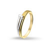 Huiscollectie 4205966 Bicolor gouden ring met diamant 0.03 crt 1