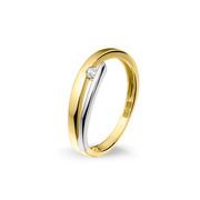 Huiscollectie 4206396 Bicolor gold ring 0.048 crt