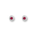 Huiscollectie 4103262 Whitegold studs with ruby and diamond