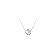 Huiscollectie 4103086 White gold necklace with diamond pendant 0.07 crt