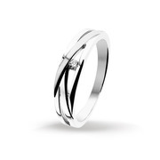 Huiscollectie 4102537 Whitegold ring with 0.03 crt