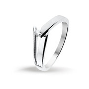 Huiscollectie 4102546 Whitegold ring with 0.05 crt