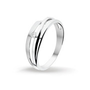 Huiscollectie 4102554 Whitegold ring with 0.05 crt