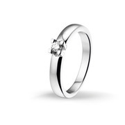 Huiscollectie 4101910 Whitegold ring with 0.10 crt
