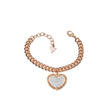 Guess UBB11429 Spin heart charm armband rosegold